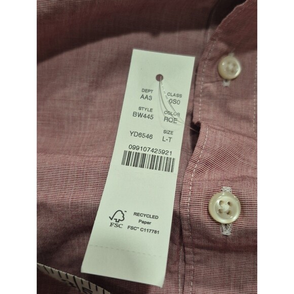 J Crew size LT Secret Wash Cotton Poplin Shirt Button Up Classic Men’s New - Picture 9 of 12